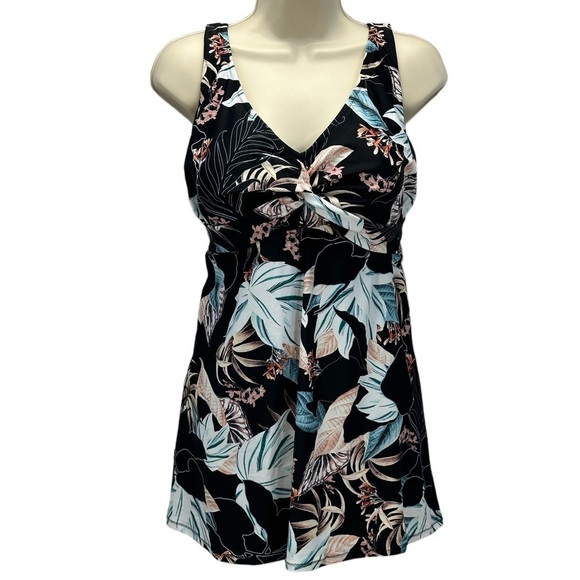 Raisins Curve Lucia Floral Print Swimdress - Black - size 18W - Picture 1 of 9